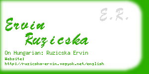 ervin ruzicska business card